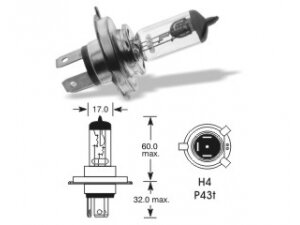 12V 60/55W P43t H4 VISION PRO E1 1