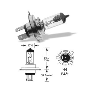 12V 60/55W P43t H4 VISION PRO E1 1