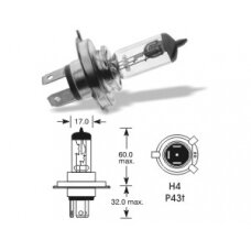 24V 75/70W P43t H4 VISION PRO