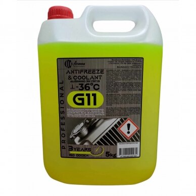 ARZENA Coolant yellow G11 (-36°C) 5kg 3 years/150 000 km