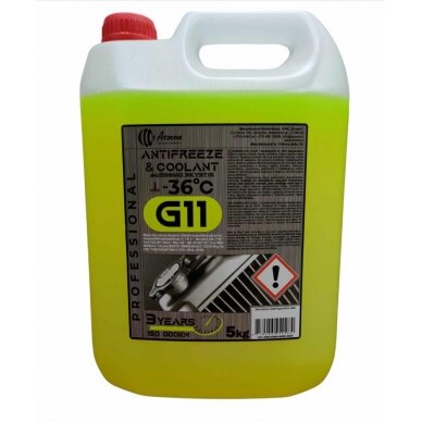 ARZENA Coolant yellow G11 (-36°C) 5kg 3 years/150 000 km 1