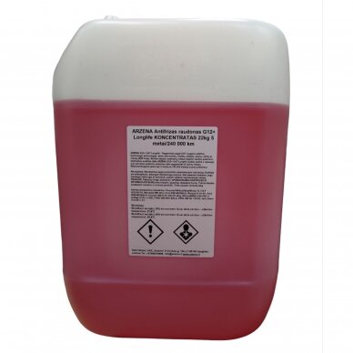 ARZENA Coolant Red G12+ Longlife CONCENTRATE 20KG 5 years/240 000 km NEW!!! NEW COLOR + EASY LEAK DETECTION