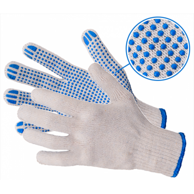 Work gloves with PVC dots (XL size - 10)