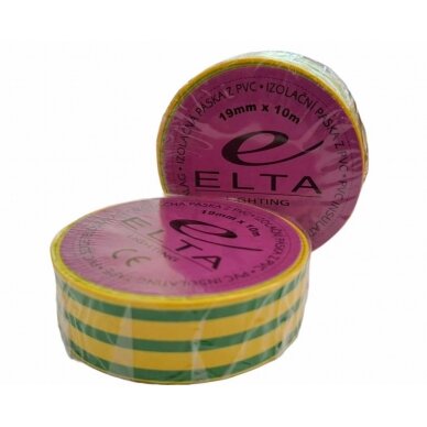 INSULATING TAPE PVC STRONG PREMIUM 19 mm x 10m Green/Yellow ELTA