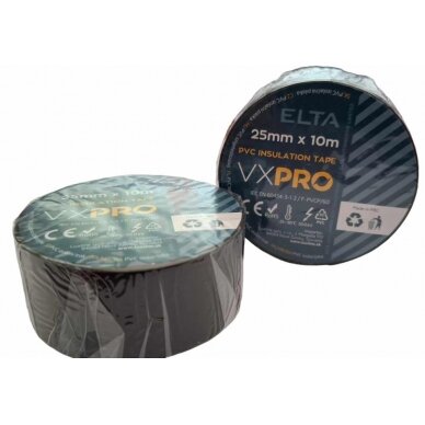 INSULATING TAPE PVC STRONG PREMIUM 25 mm x 10m black ELTA VXPRO