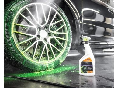 MOJE AUTO DETAILER X-NEON ratlankių ir padangų valiklis PREMIUM 750ML + DOVANA MIKROŠLUOSTĖ