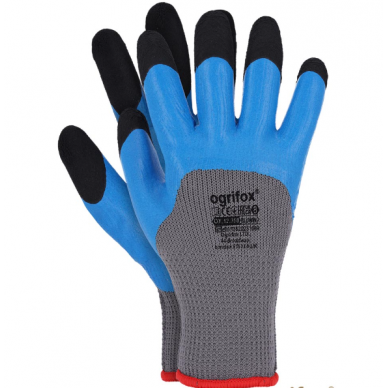 Winter work gloves covered with rough and smooth latex (10 size)